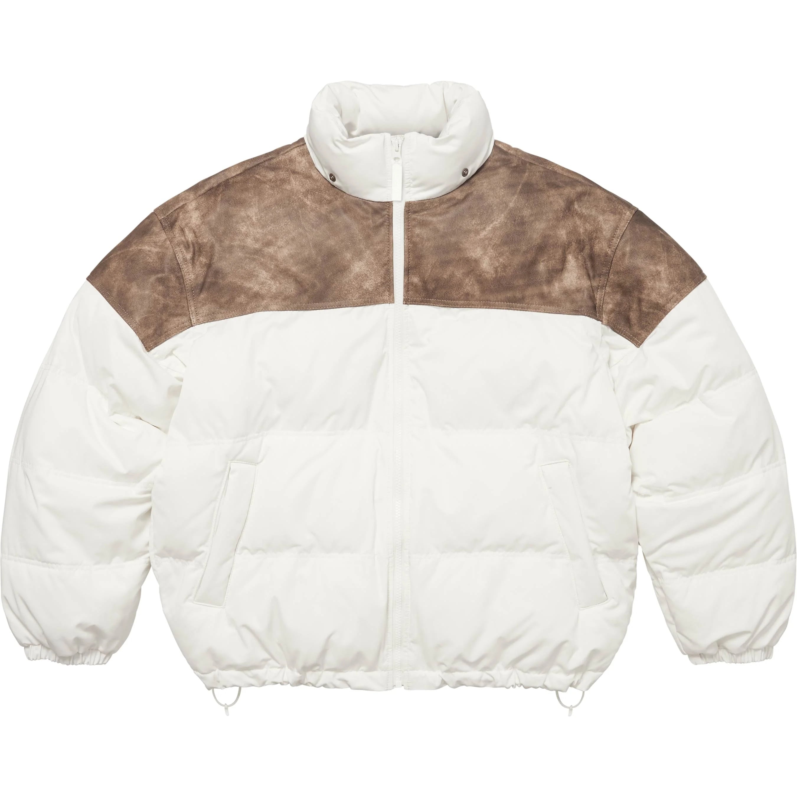 Leather Yoke Puffer Jacket view 13